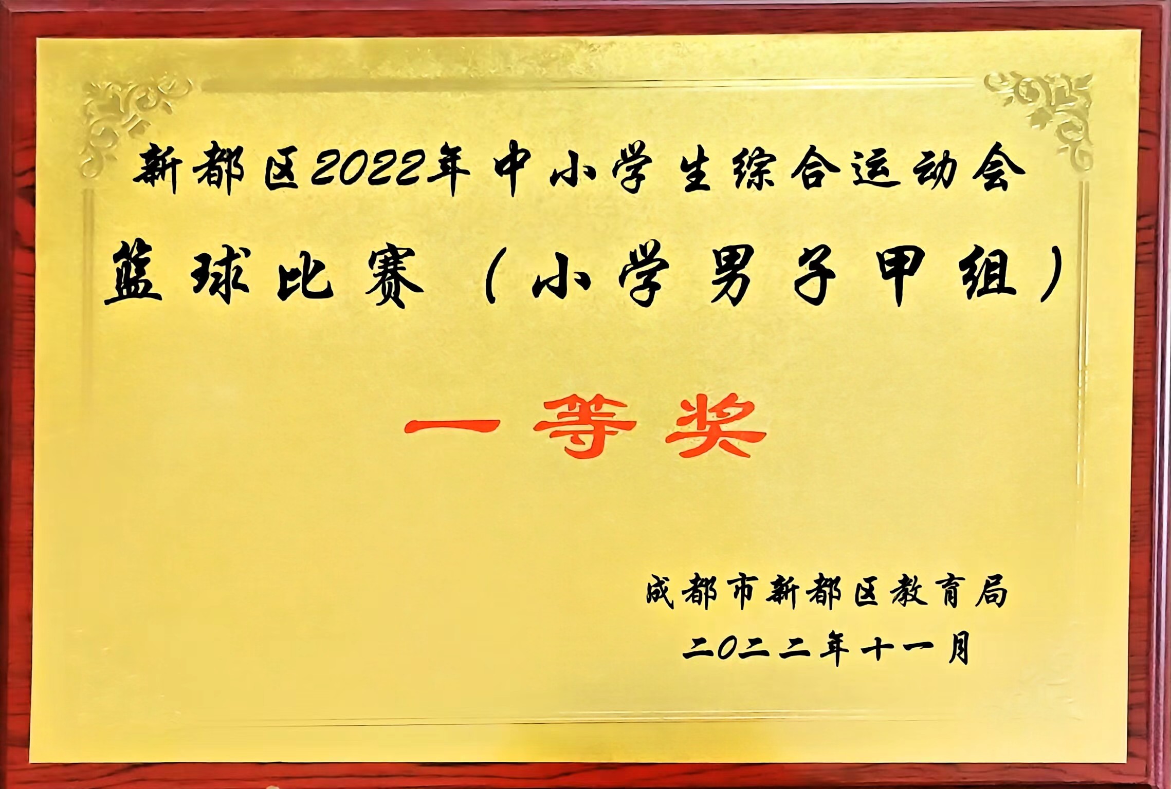 2022年11月中小学生综合运动会篮球比赛(小学男子甲组)：一等奖